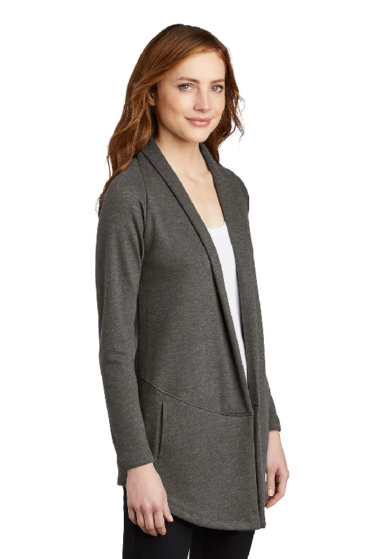 Port Authority Womens Long Sleeve Cardigan Sweater - Heather Charcoal Grey