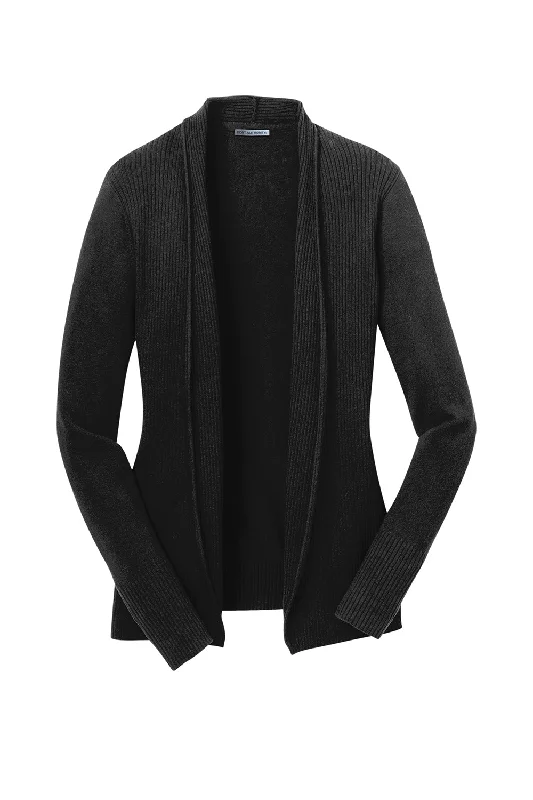 Port Authority Womens Long Sleeve Cardigan Sweater - Black