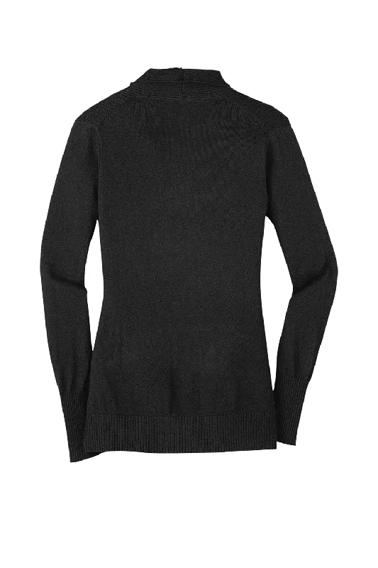 Port Authority Womens Long Sleeve Cardigan Sweater - Black