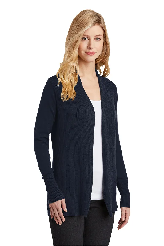 Port Authority Womens Long Sleeve Cardigan Sweater - Navy Blue